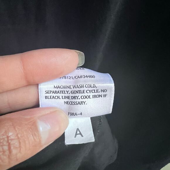 Eileen Fisher Black Jersey Long Sleeve Shift Dress size M Minimalist - Picture 3 of 6